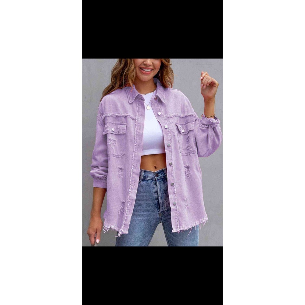 Women's size Large Lavender Distressed Jacket
